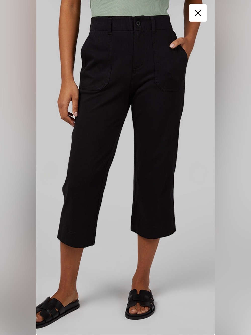 32 Degrees Black Capri Twill Knit Pants